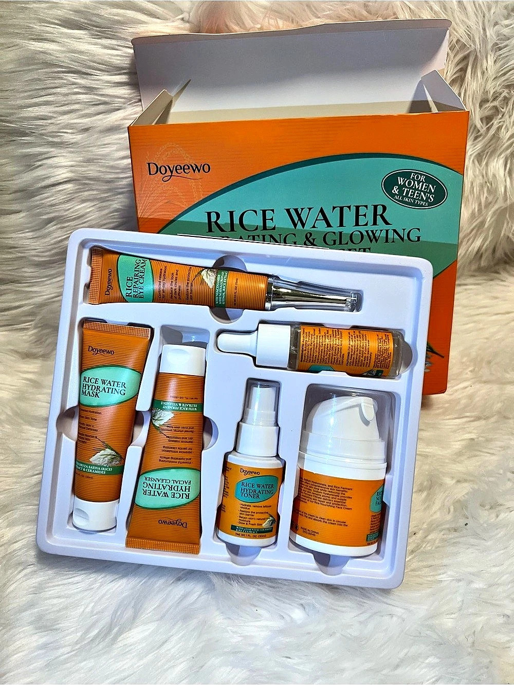 Doyeqwo Rice Water Hydrating & Glowing Skin Care Set Skincare Set NWT